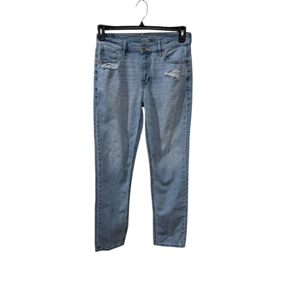 American Eagle Distressed Light Wash tomgirl Jeans Womens Size 2 Denim Casual We - Picture 1 of 10